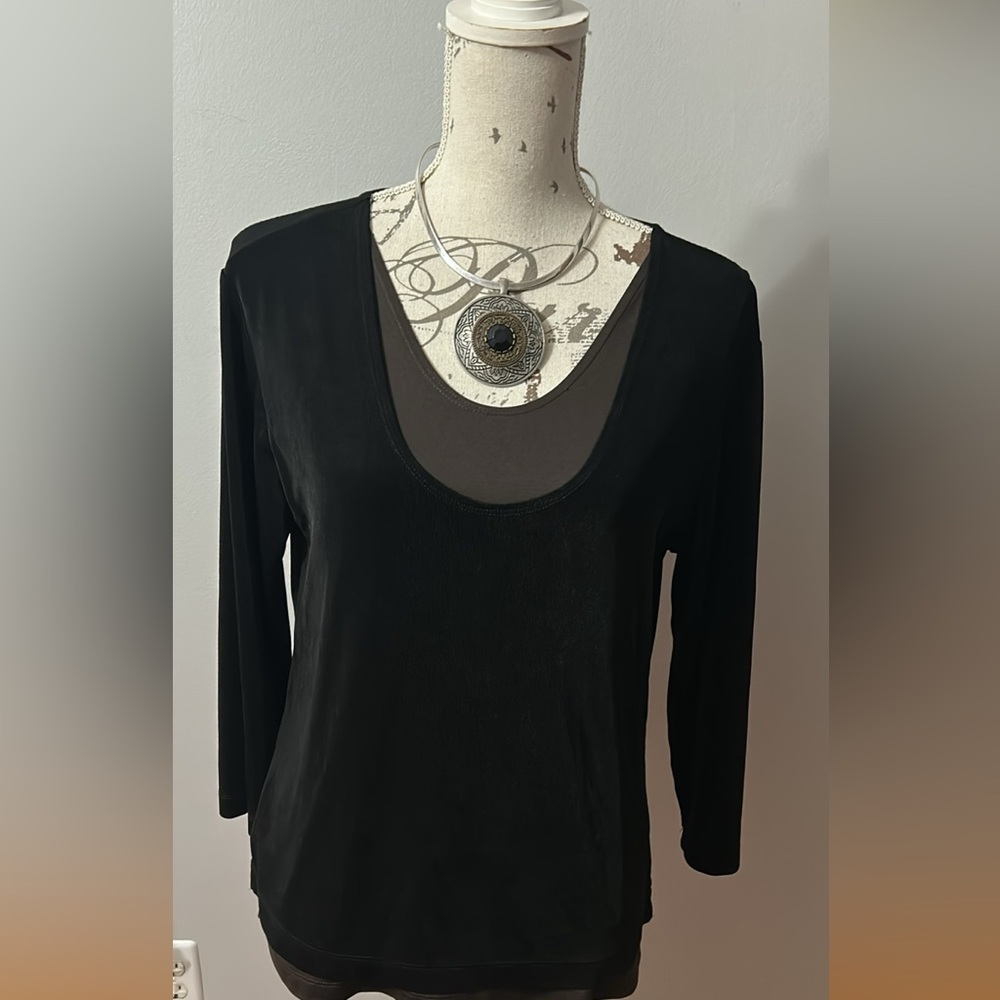 Chic Black Long Sleeve Women's Top